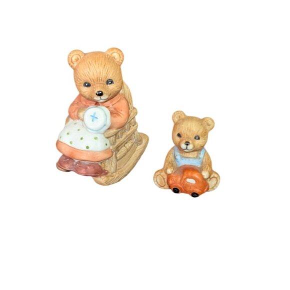 Vintage Homco Mama  Baby Bear Figurines 1470 Collectibles Miniatures Adorable - Picture 2 of 6